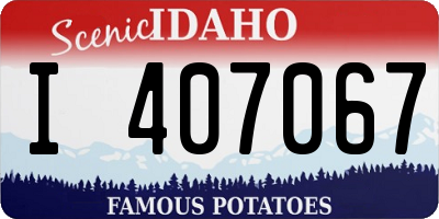 ID license plate I407067