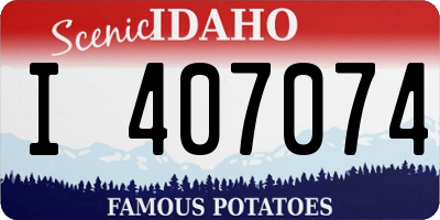 ID license plate I407074