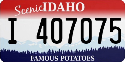 ID license plate I407075