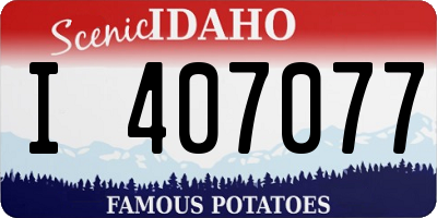 ID license plate I407077
