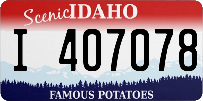 ID license plate I407078