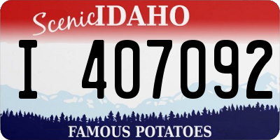 ID license plate I407092