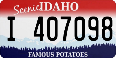 ID license plate I407098