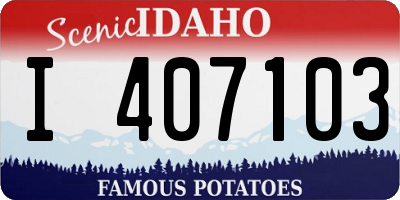 ID license plate I407103