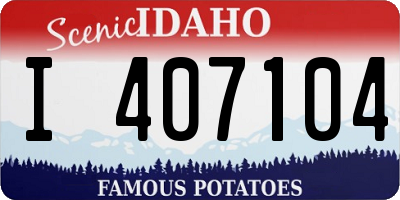 ID license plate I407104
