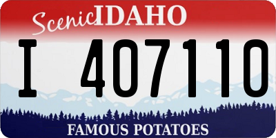 ID license plate I407110