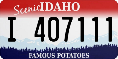 ID license plate I407111