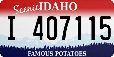 ID license plate I407115