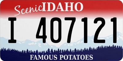 ID license plate I407121