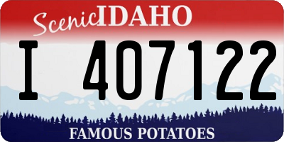 ID license plate I407122