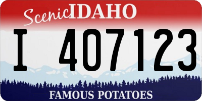 ID license plate I407123