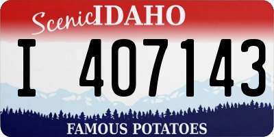 ID license plate I407143