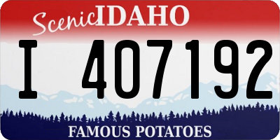 ID license plate I407192