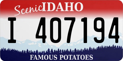 ID license plate I407194