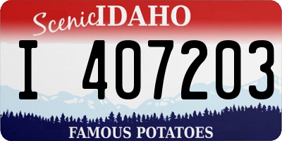 ID license plate I407203