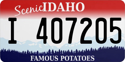 ID license plate I407205