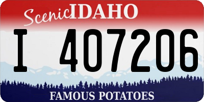 ID license plate I407206