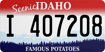 ID license plate I407208
