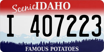 ID license plate I407223
