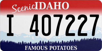 ID license plate I407227