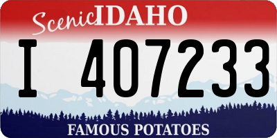 ID license plate I407233