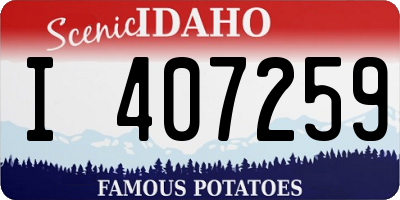 ID license plate I407259