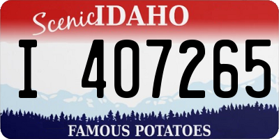 ID license plate I407265