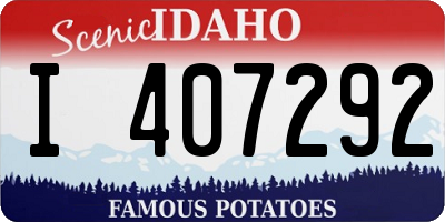 ID license plate I407292