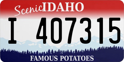 ID license plate I407315