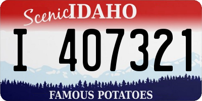 ID license plate I407321