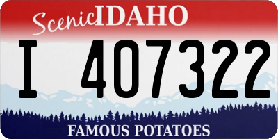 ID license plate I407322