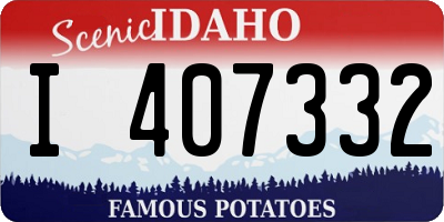 ID license plate I407332
