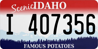 ID license plate I407356