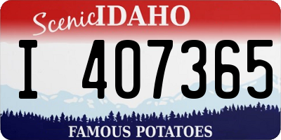 ID license plate I407365