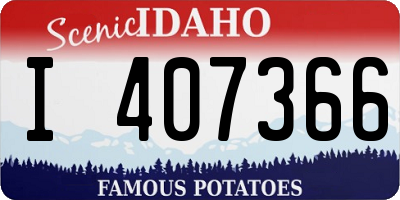 ID license plate I407366
