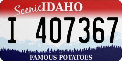 ID license plate I407367