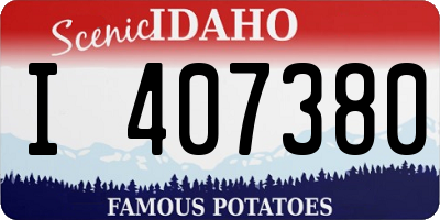 ID license plate I407380