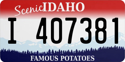 ID license plate I407381