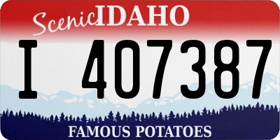 ID license plate I407387