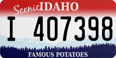 ID license plate I407398
