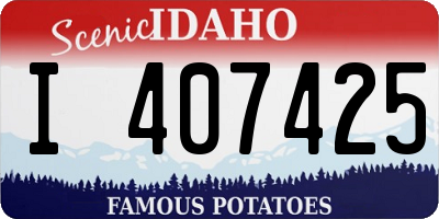 ID license plate I407425