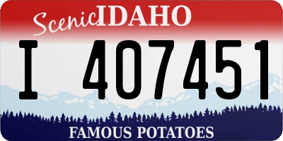ID license plate I407451