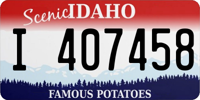 ID license plate I407458