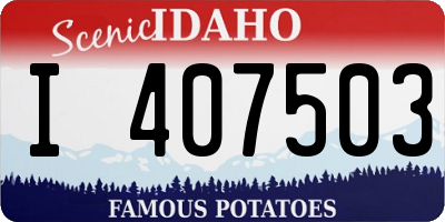 ID license plate I407503