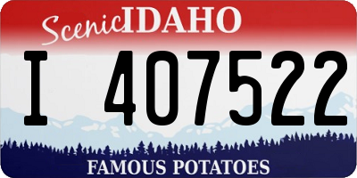 ID license plate I407522