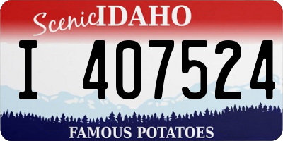 ID license plate I407524