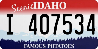ID license plate I407534