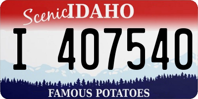 ID license plate I407540