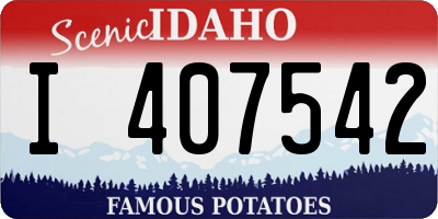 ID license plate I407542