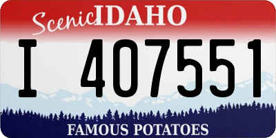 ID license plate I407551